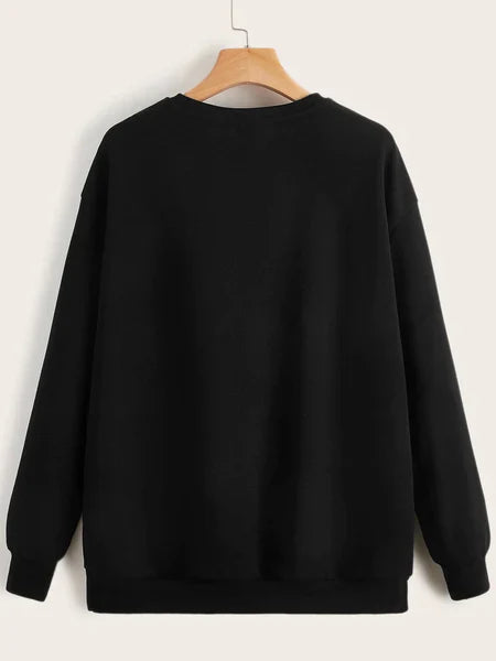 Black Multi Hearts Printed Sweatshirt