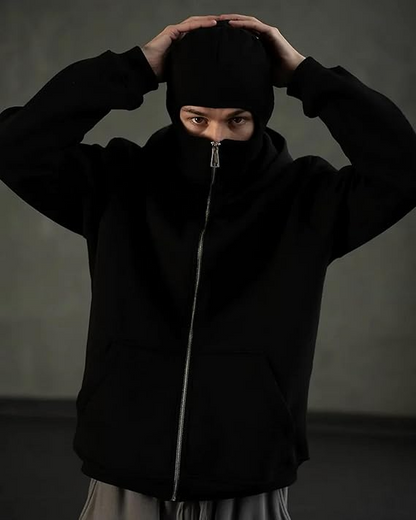 Balaclava Ninja Zipper Hoodie Jacket